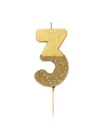 Creative Twist Events Gold Glitter Number Candle 3