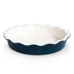 FK Living Kook Round Ceramic Pie Dish, 44 oz - Navy