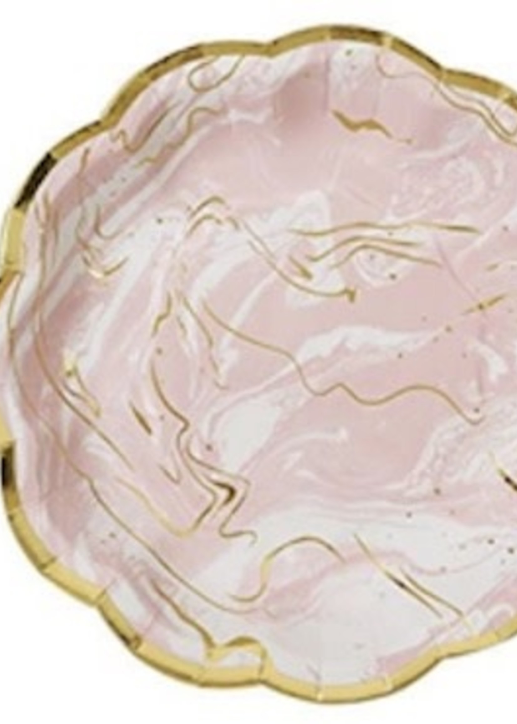 Creative Twist Events Dessert Plate Marble Pink/Gold