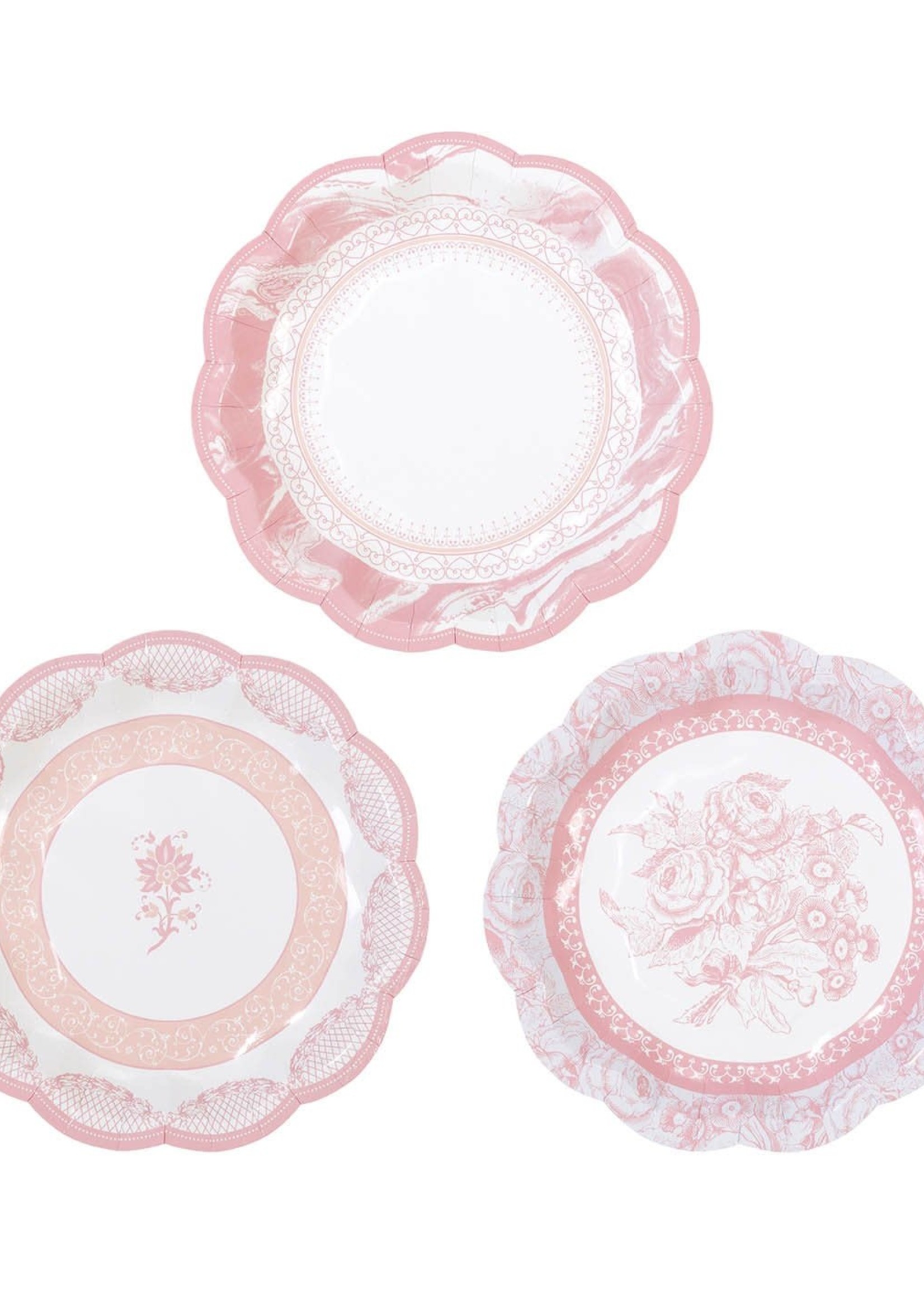 Creative Twist Events Patty Porcelain Rose Scalloped Plates