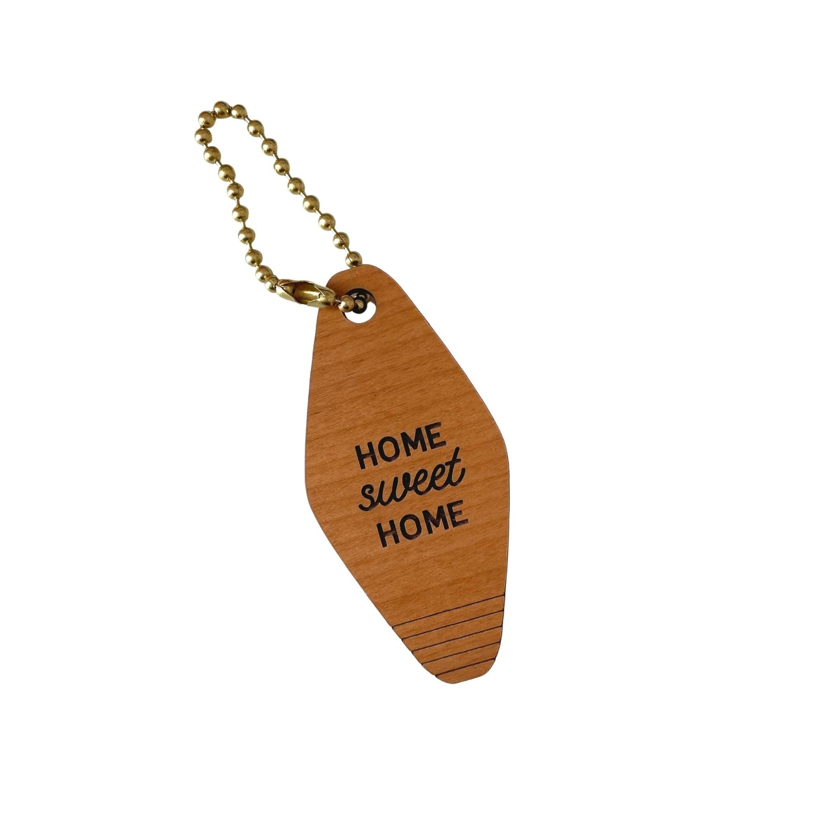 love, june Home Sweet Home Retro Wooden Keychain