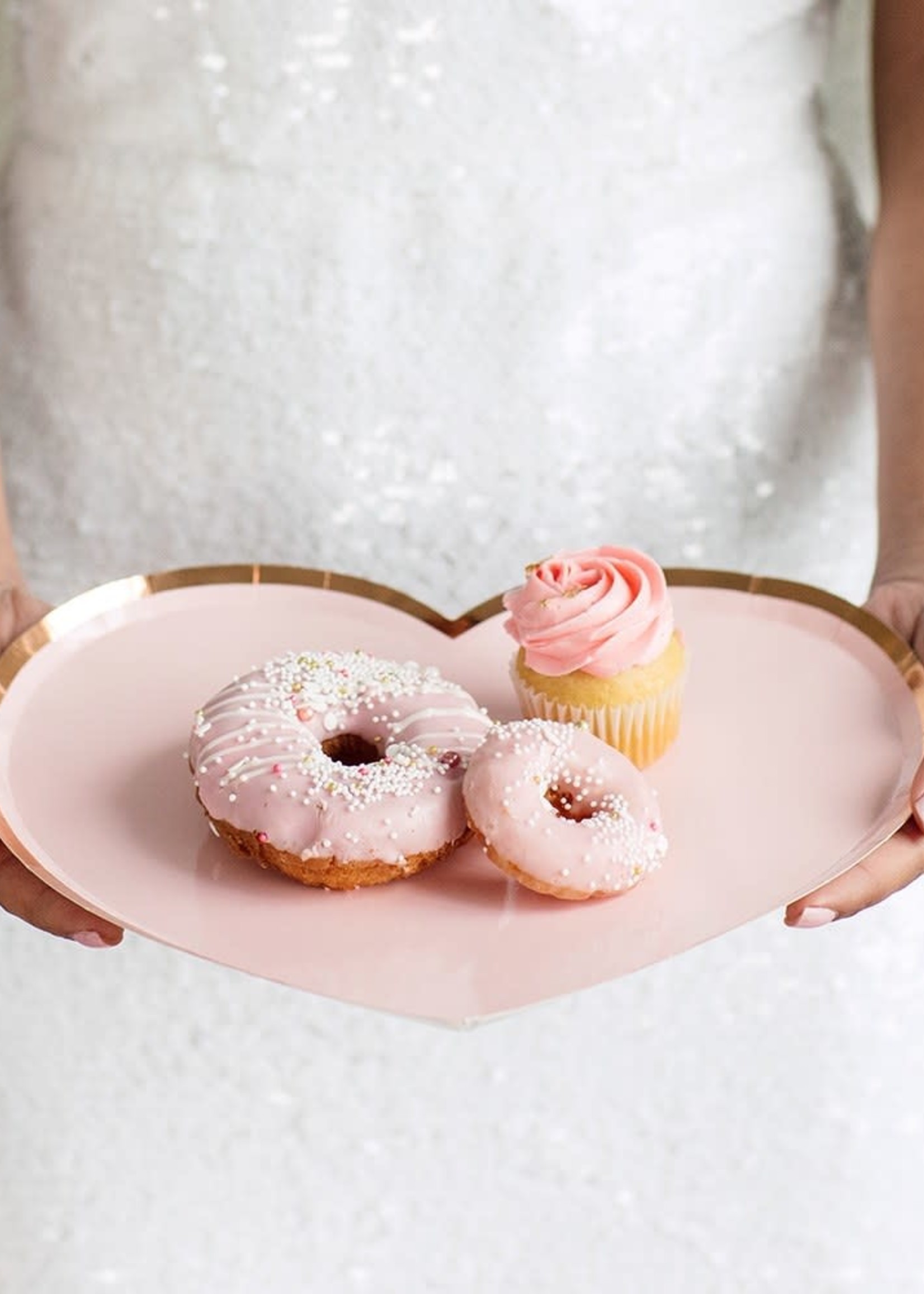 Creative Twist Events Large Heart Plates - Rose Gold