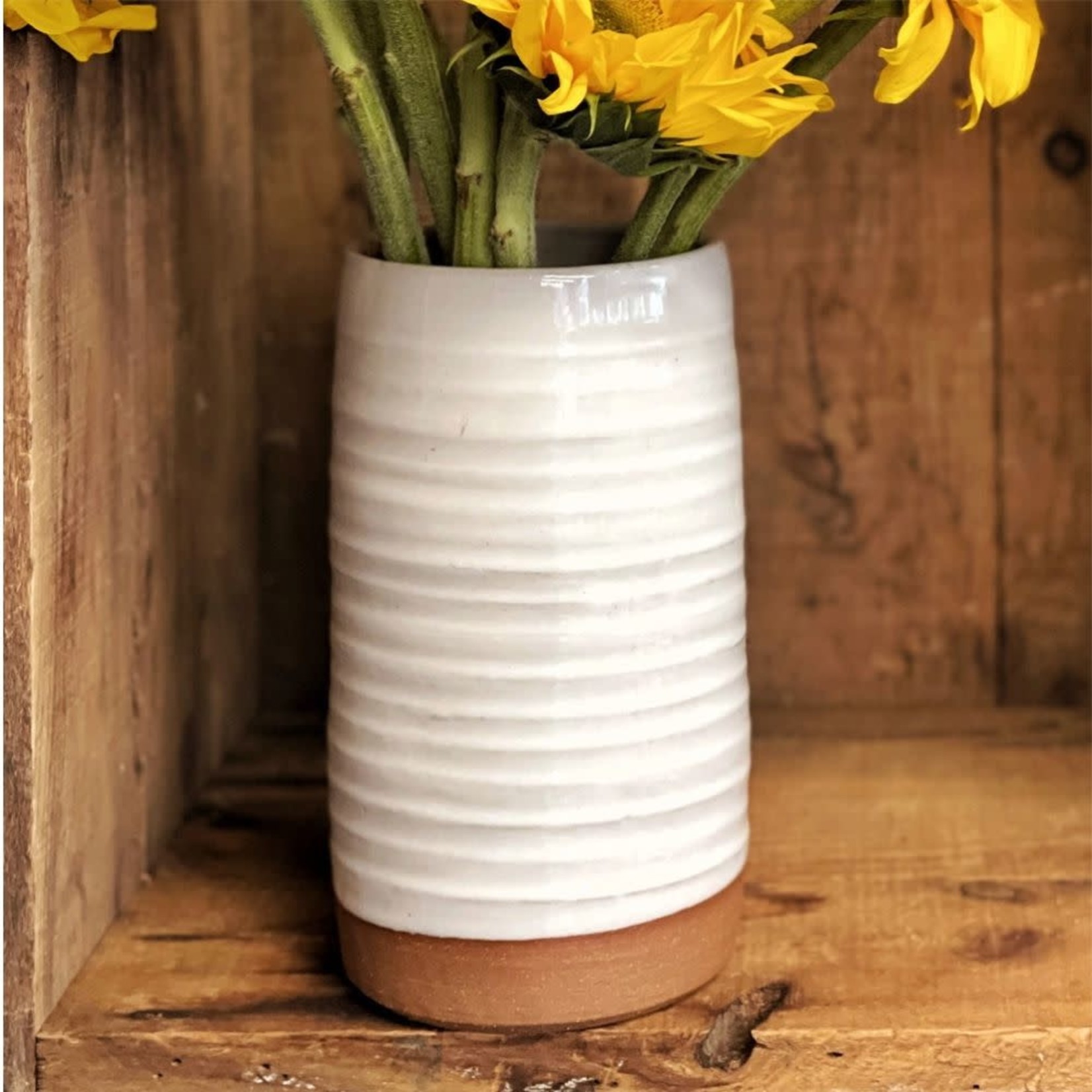 FK Living Cylinder Large Vase - White