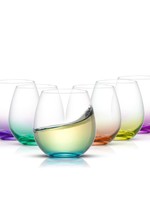 FK Living Hue Stemless Colored Wine Glasses, Set of 6