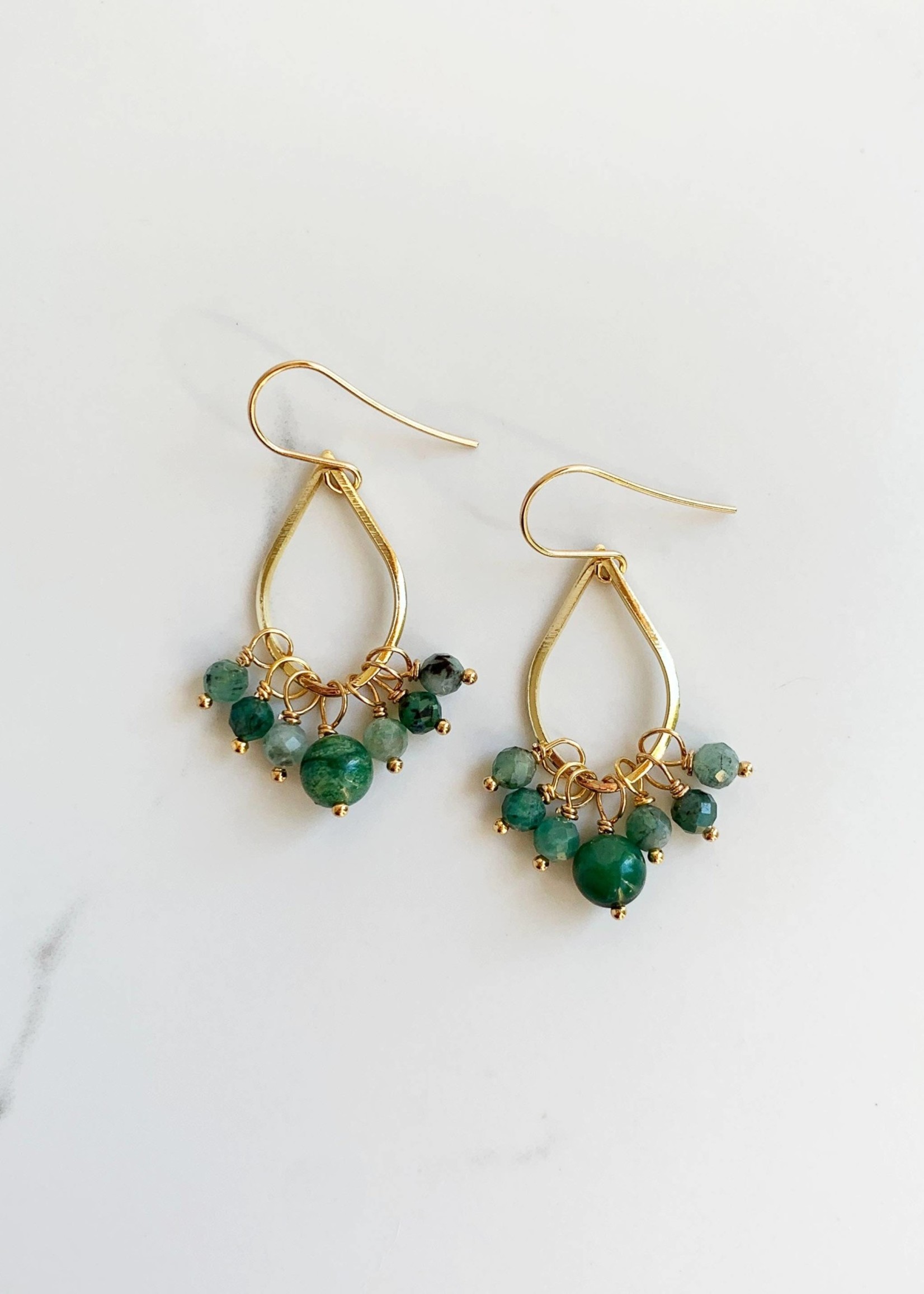 Jade & Emerald Teardrop Earrings