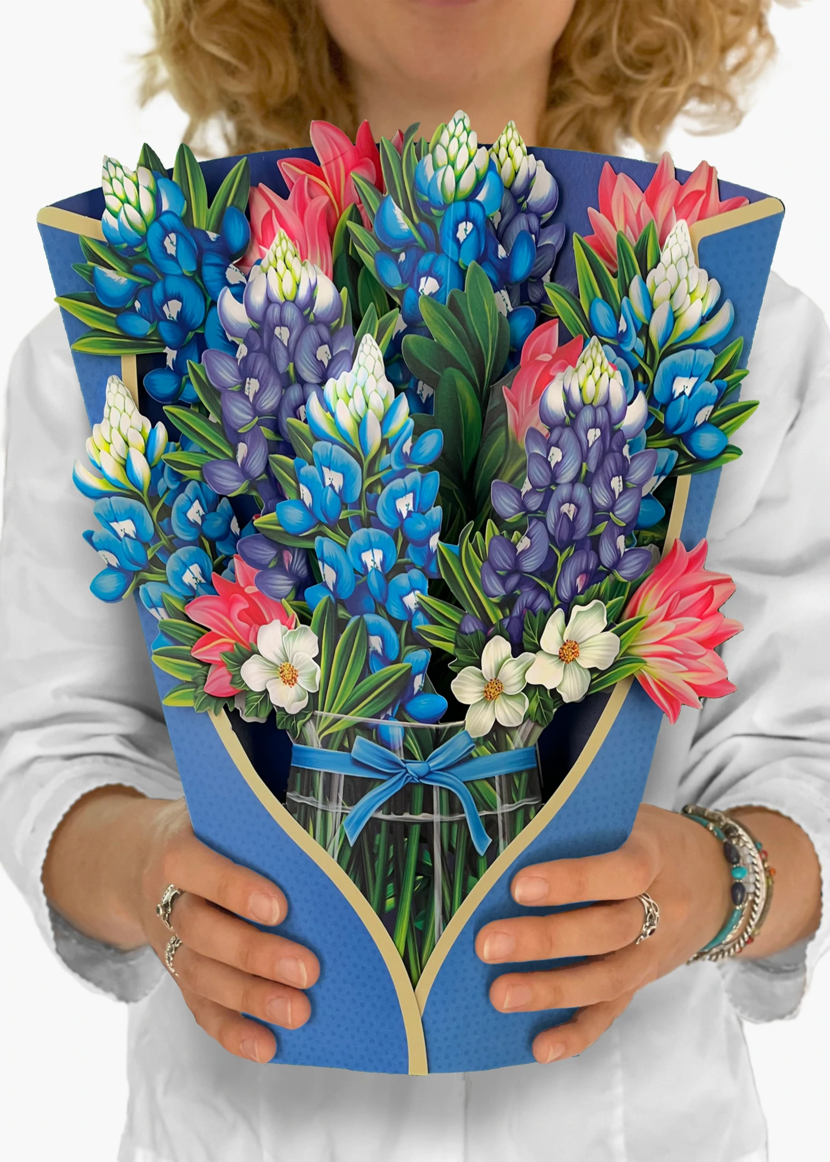Blue Bonnets Pop-Up Flower Bouquet