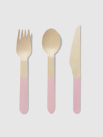 Creative Twist Events Pale Pink Wooden Cutlery Set (30 per Pack)