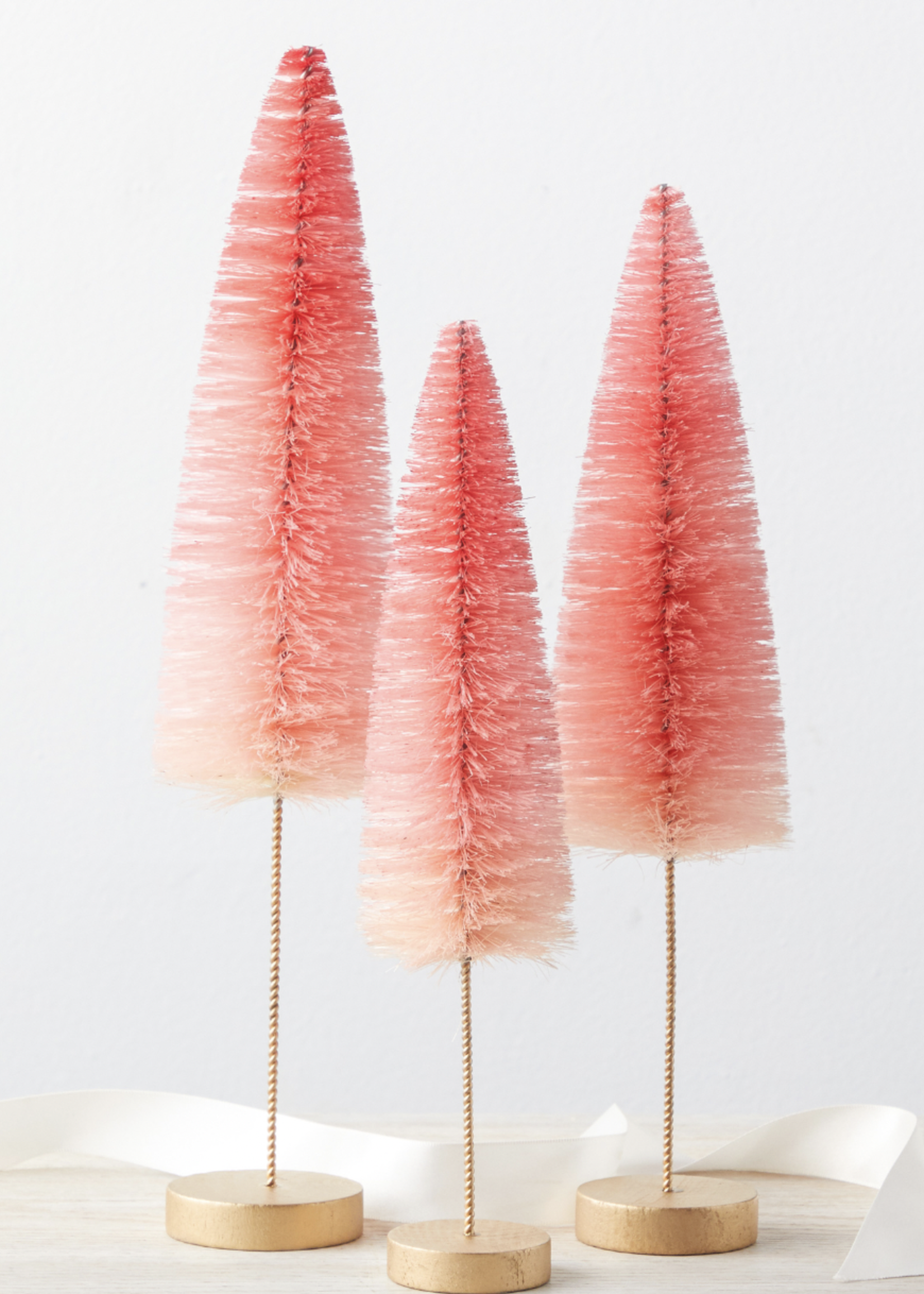 Creative Twist Events Bottle Brush Trees in Sets of 3  Pink Ombre set of 3