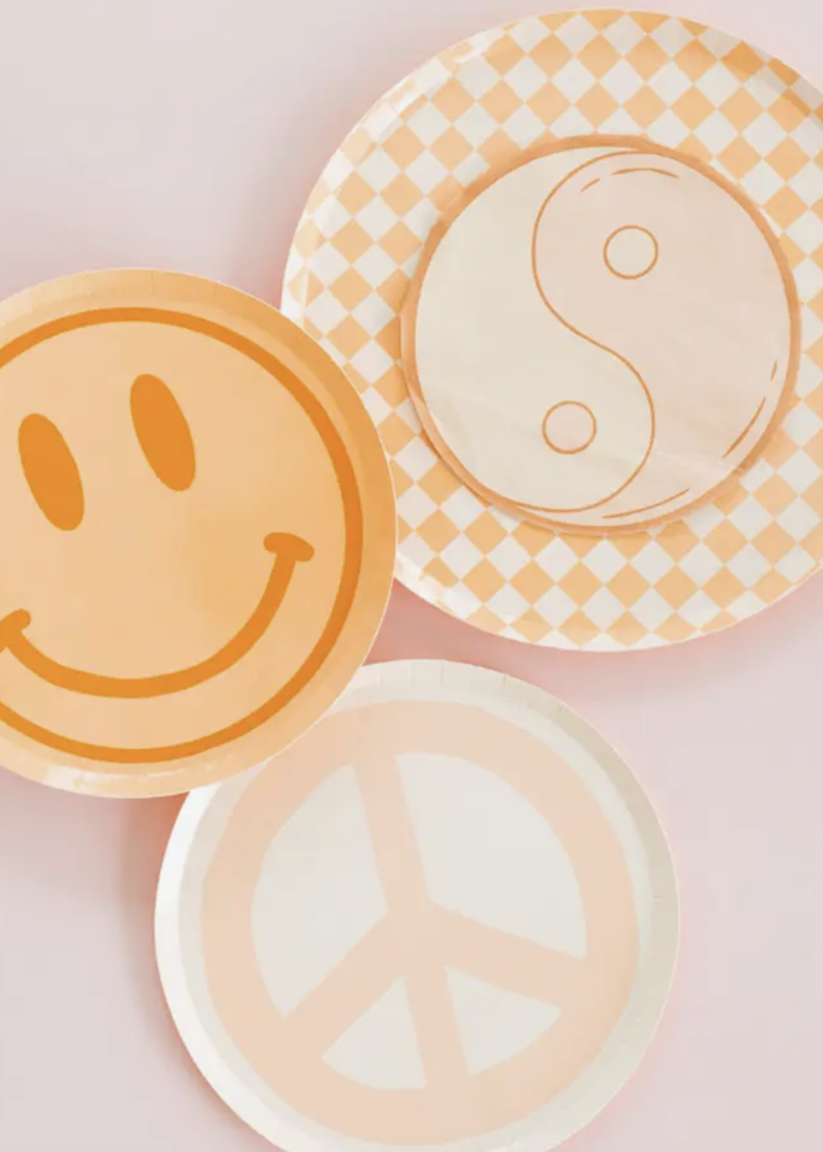 Creative Twist Events Peace & Love Smile Dessert Plates - 8 Pk