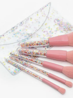 Creative Twist Events Sprinkle Makeup Brush Set- 5 piece set  Pink Sprinkle