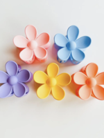 Creative Twist Events Hair Claw Clips: Flowers  #2: Light Blue