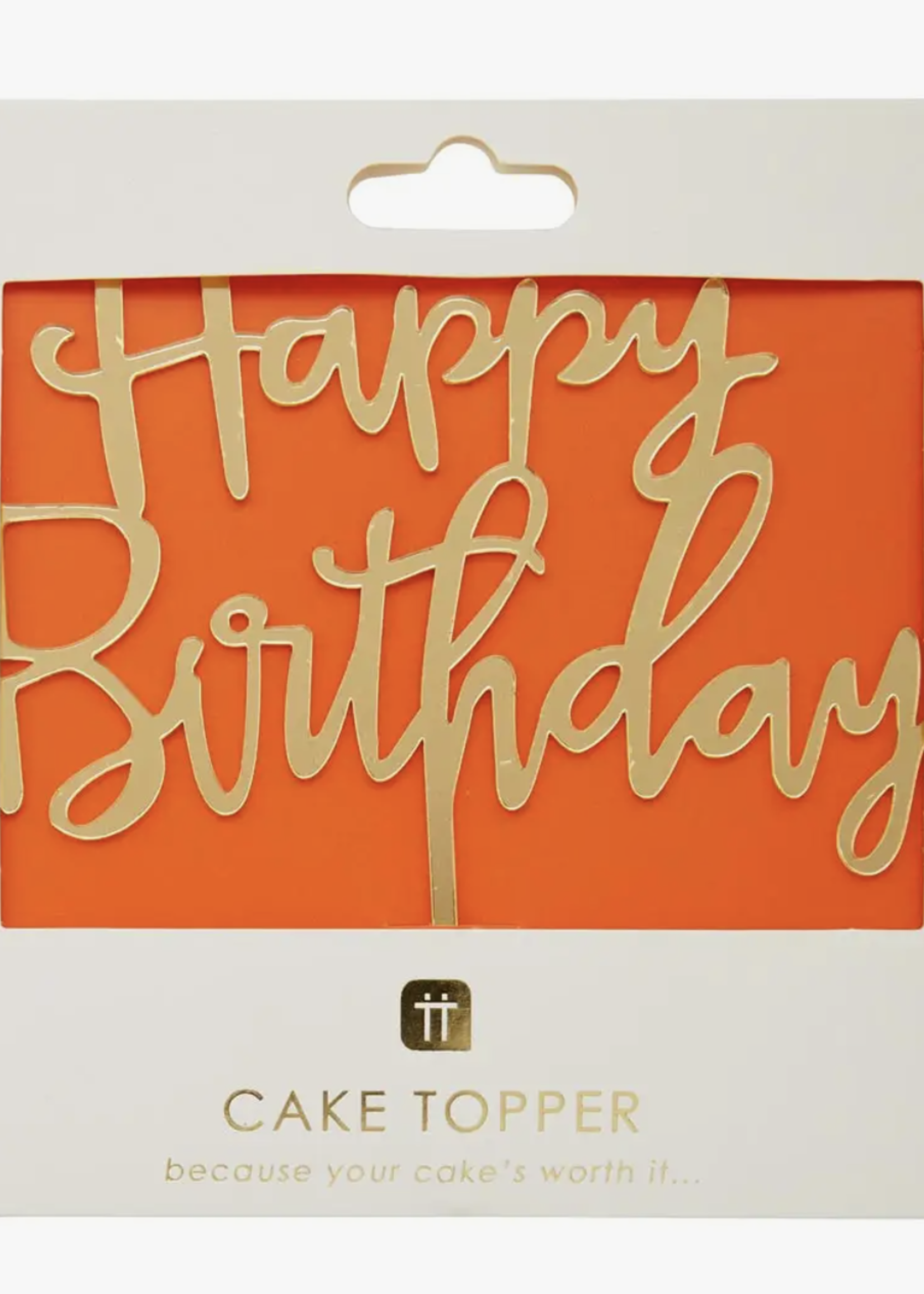 Creative Twist Events Luxe, Gold Acrylic Happy Birthday Cake Topper