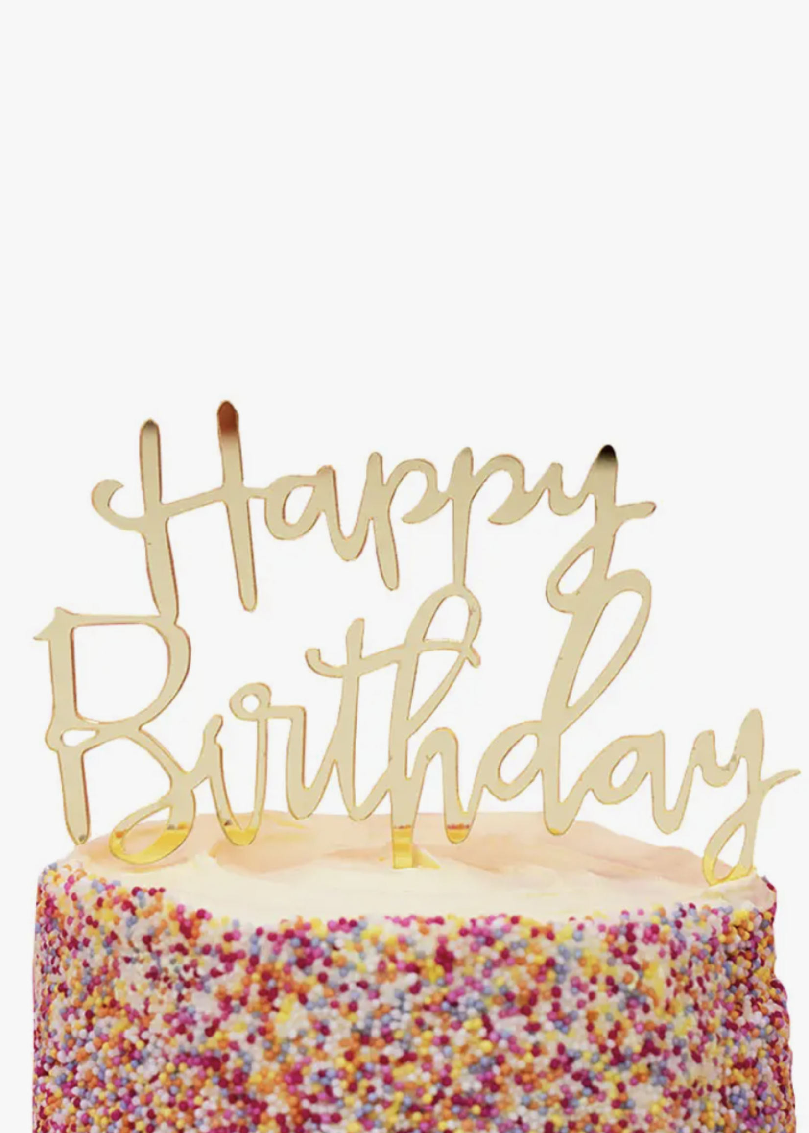 Creative Twist Events Luxe, Gold Acrylic Happy Birthday Cake Topper