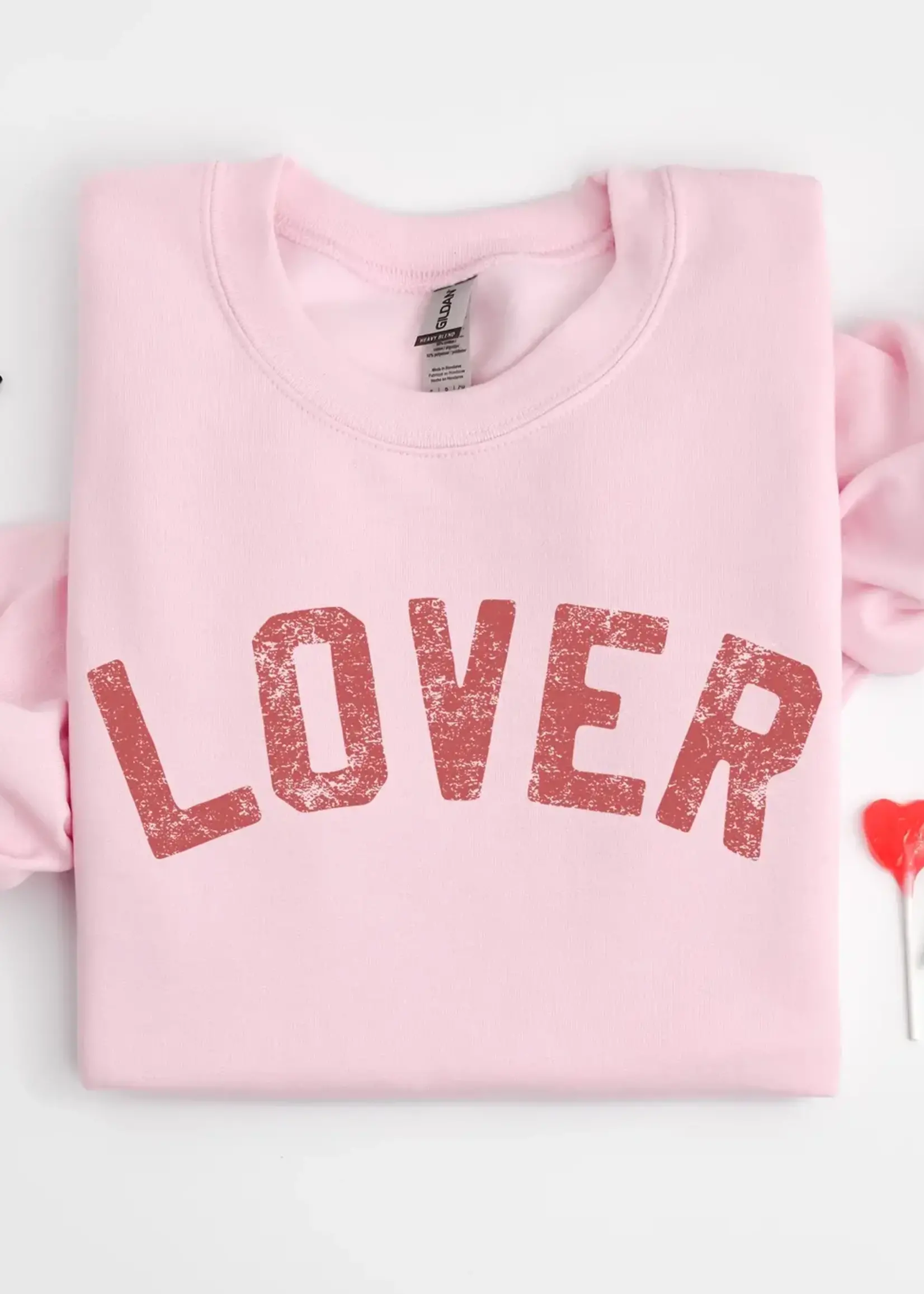 Creative Twist Events Lover Pink Sweatshirt, Valentine's Crewneck, Lover Shirt