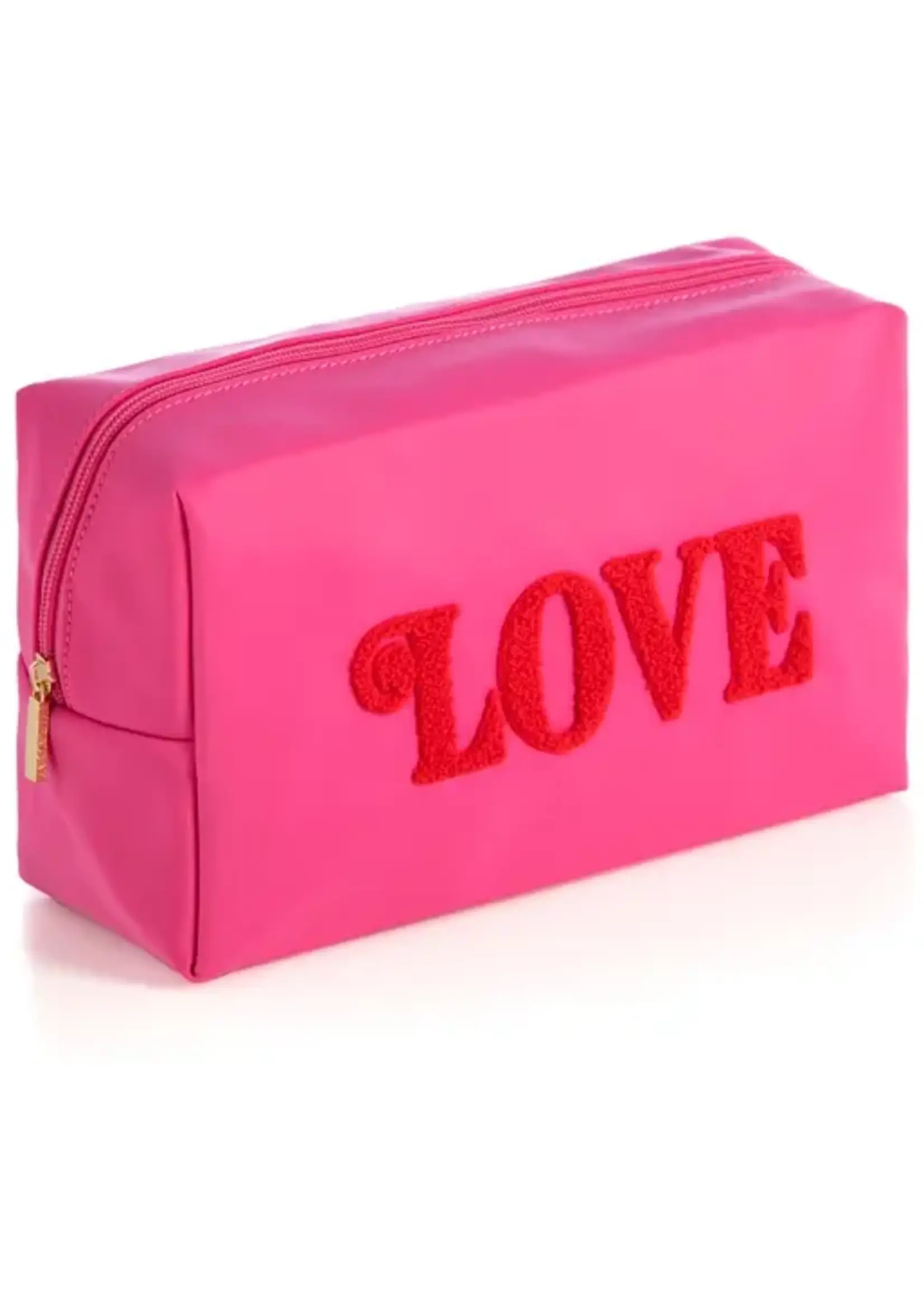 Creative Twist Events CARA "LOVE" LARGE COSMETIC POUCH, PINK