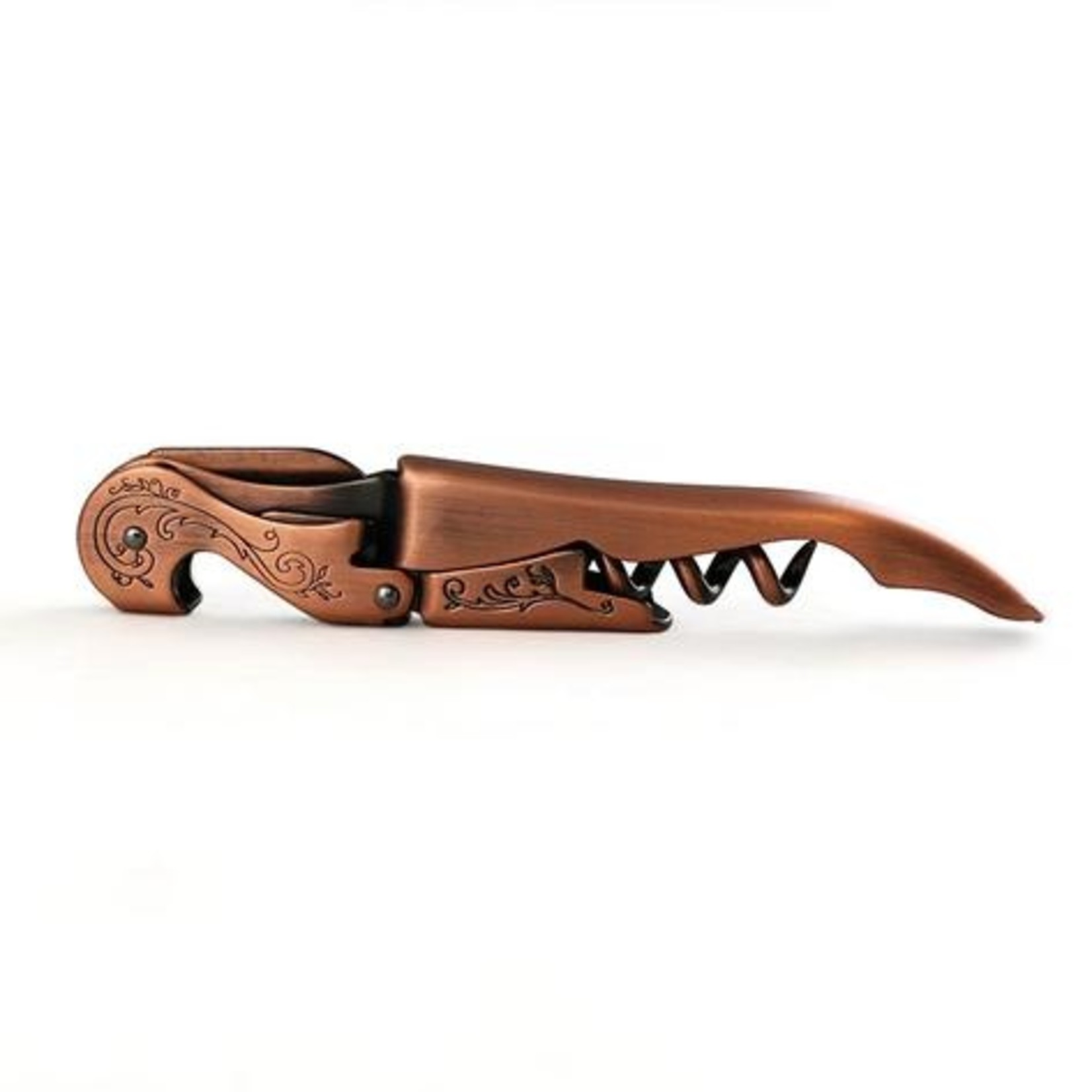 Double-Hinged Corkscrew Engraved Copper