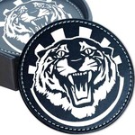 Modern Drunkard Tiger Whiskey Black Leatherette Coasters