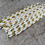 Paper Straws Pineapple Print