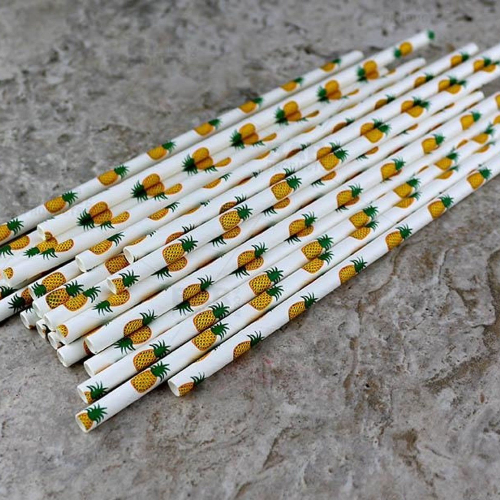 Paper Straws Pineapple Print