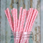 Paper Straws Pink Dot