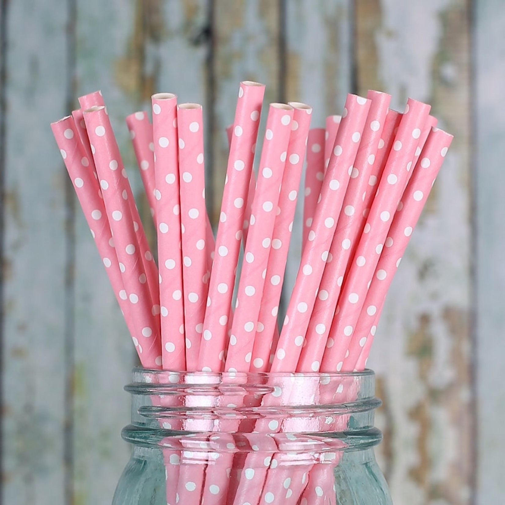 Pink Heart Polka Dot Stirring Straws