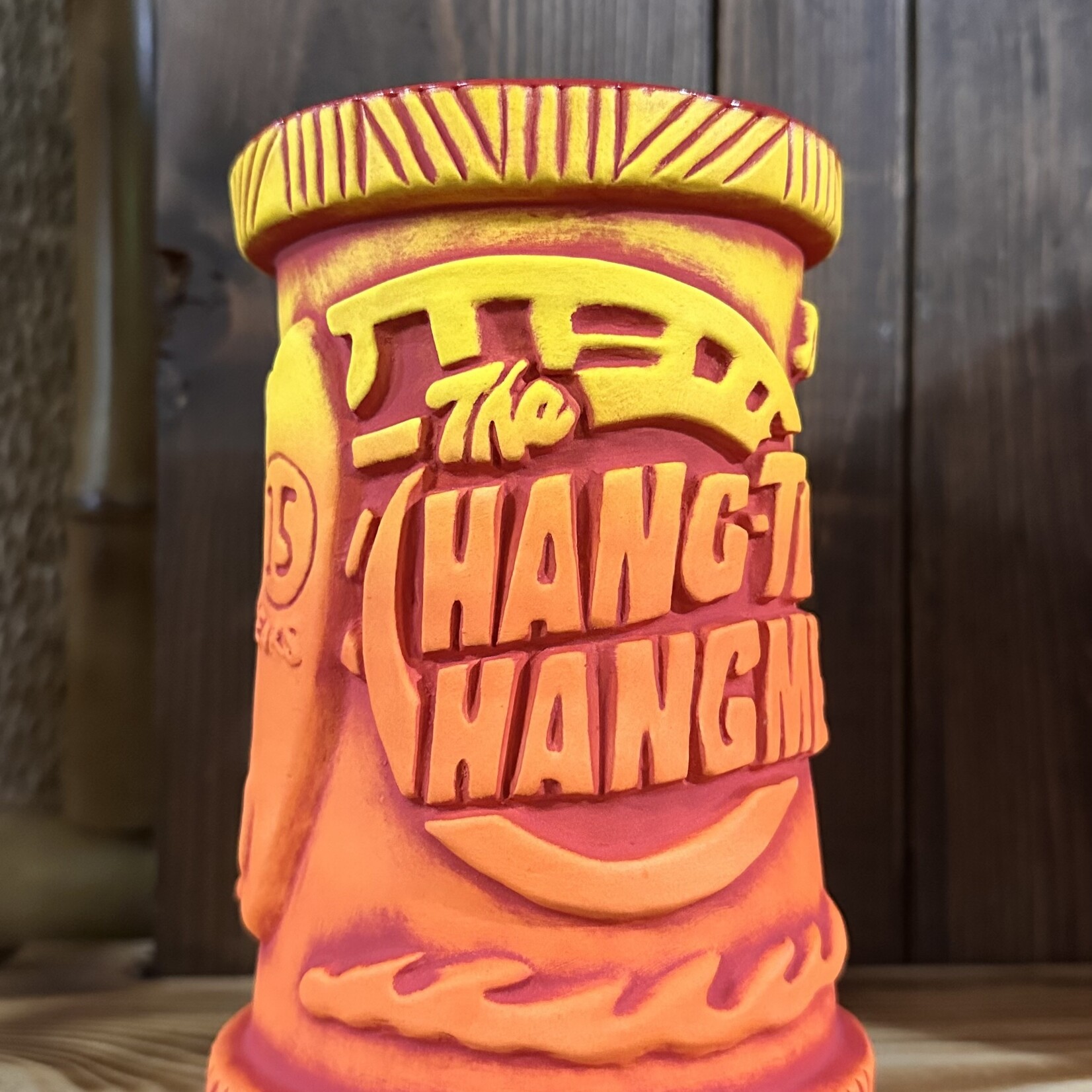 The Hangten Hangmen Tiki Mug Orange & Yellow