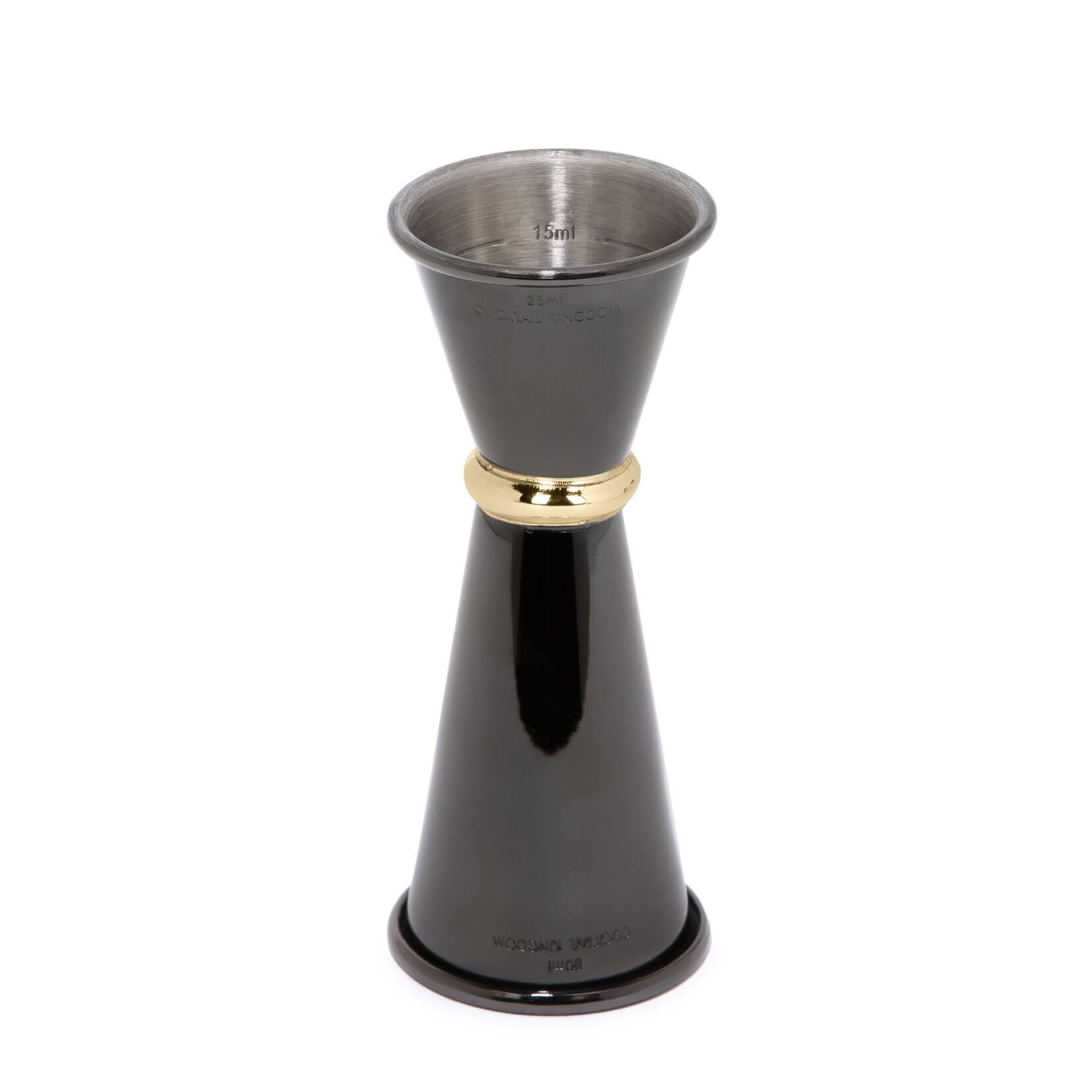 Cocktail Kingdom Japanese Style Jigger Metric 25/50ml Gunmetal Black With Gold