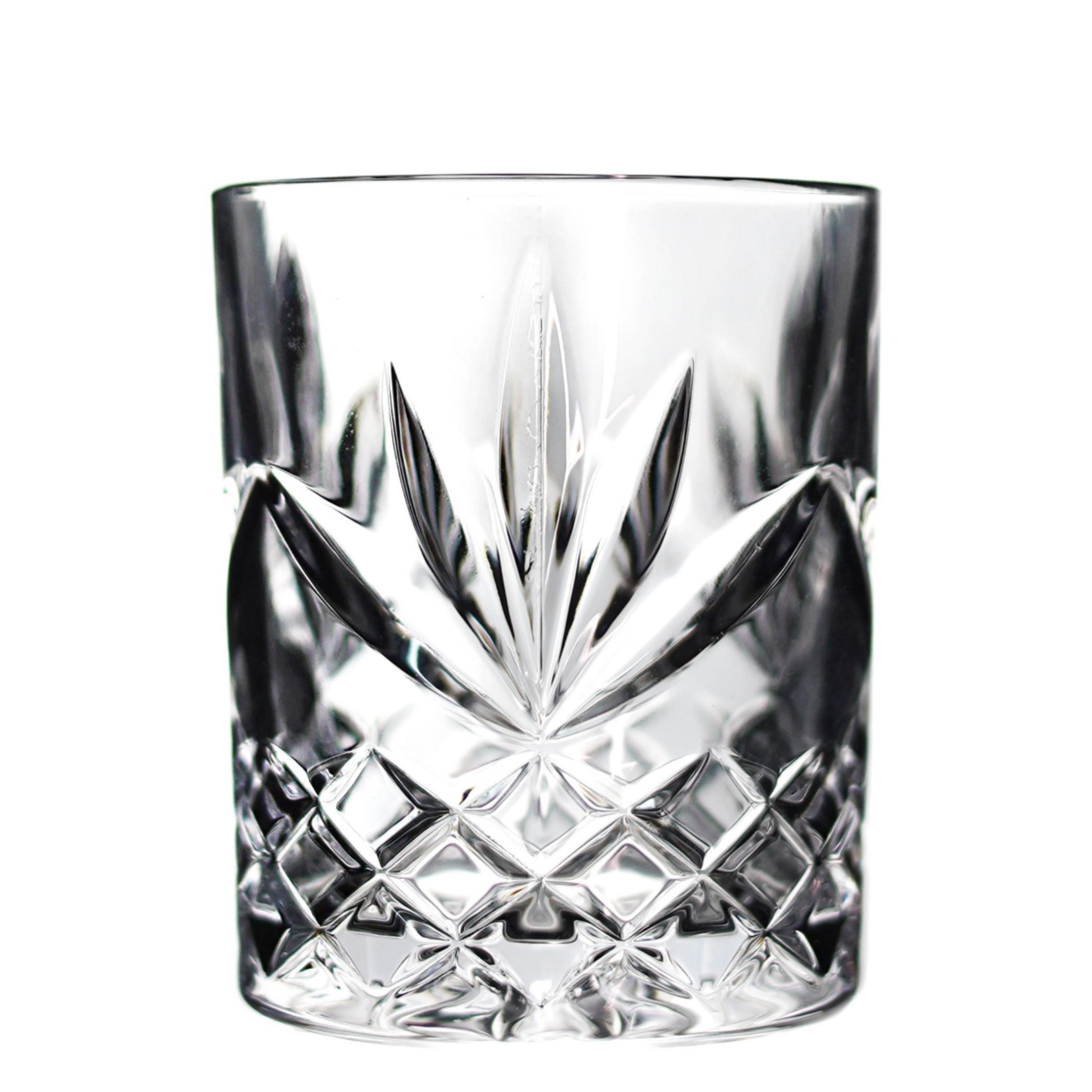 Palm Etched Rocks Glass