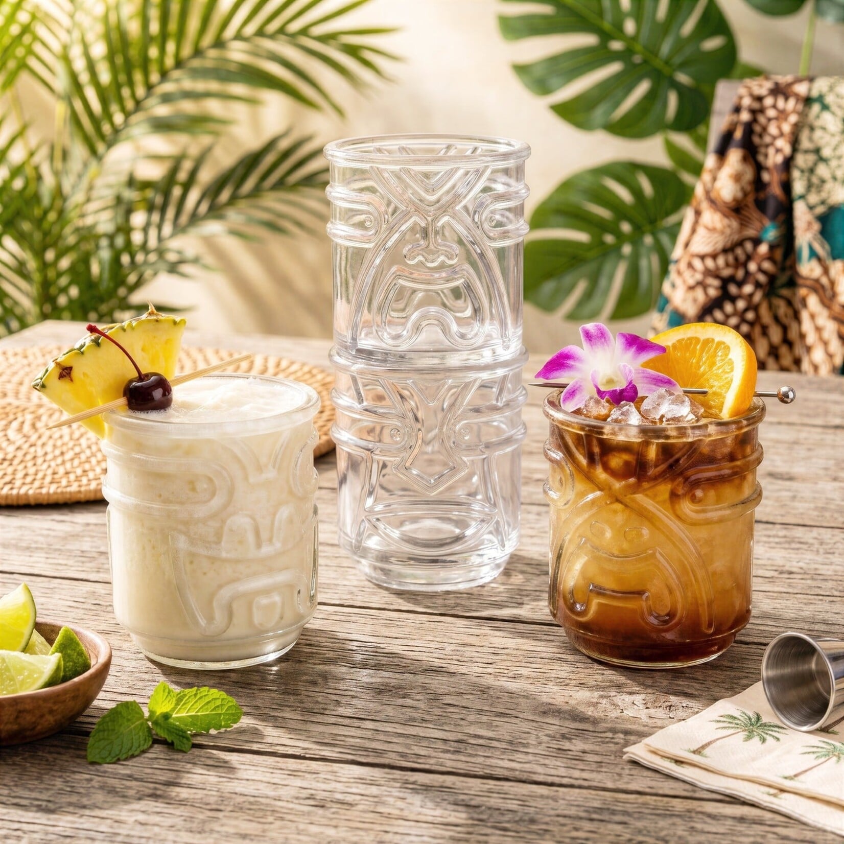 Final Touch Tiki Tumbler Stacking Glasses