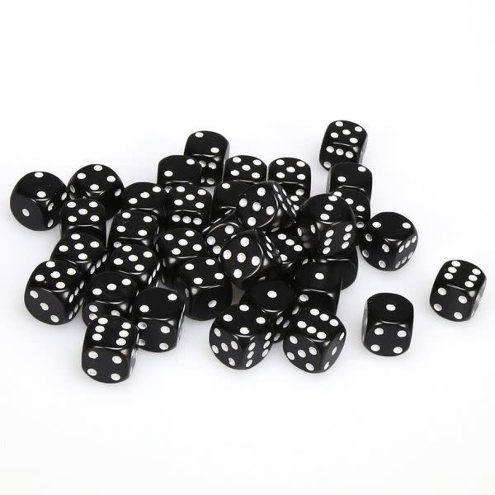 25808 Opaque Black with White 12mm D6-Set