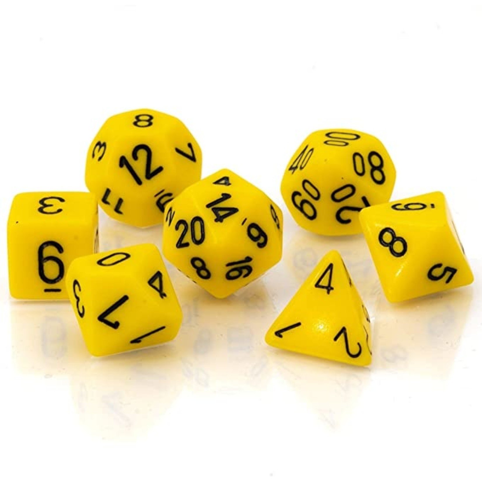 Chessex 25402 Opaque Polyhedral Set Yellow with Black