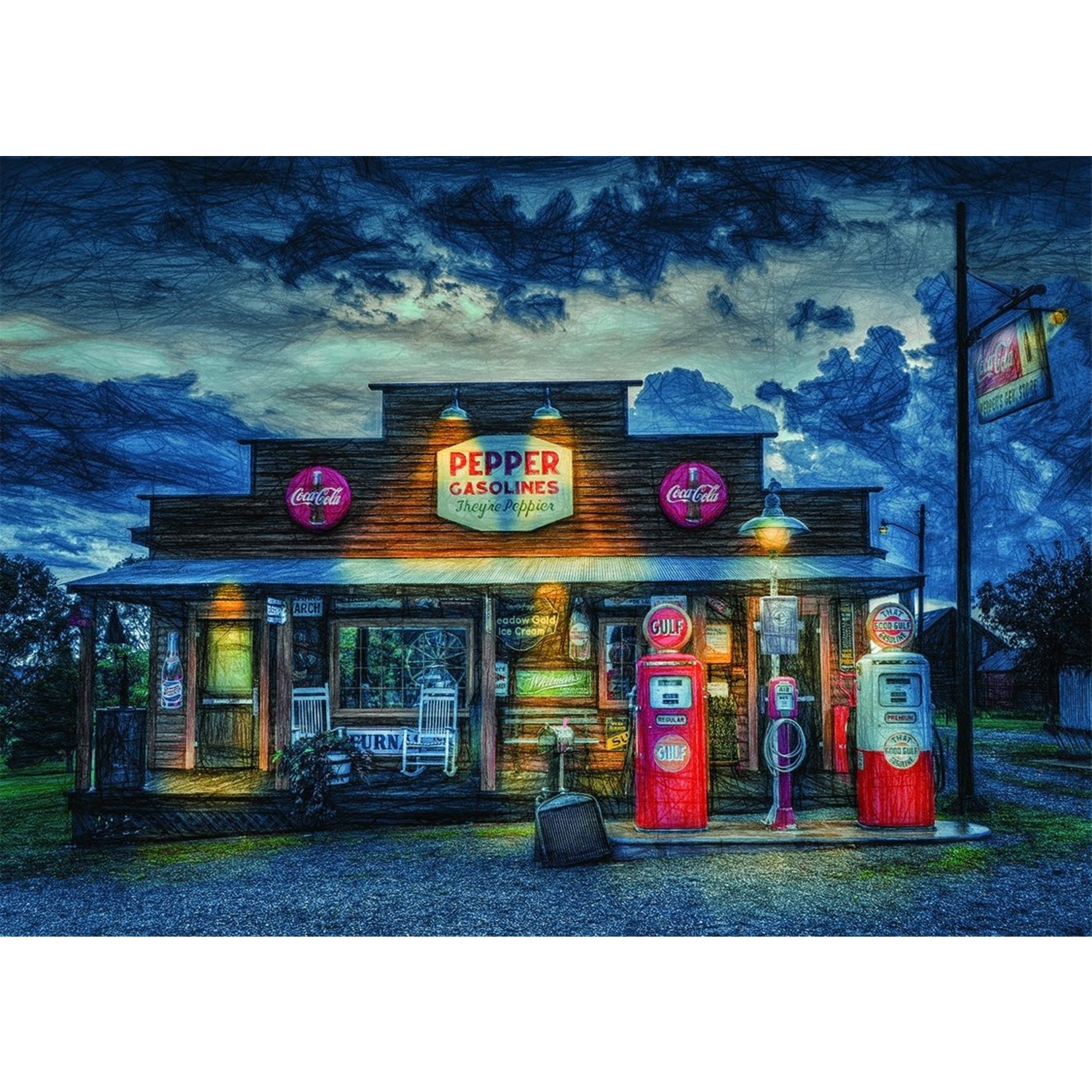 Puzzle: Country Store At Night 1000pc