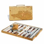 Wood Expressions Backgammon 18" Tan Map Design
