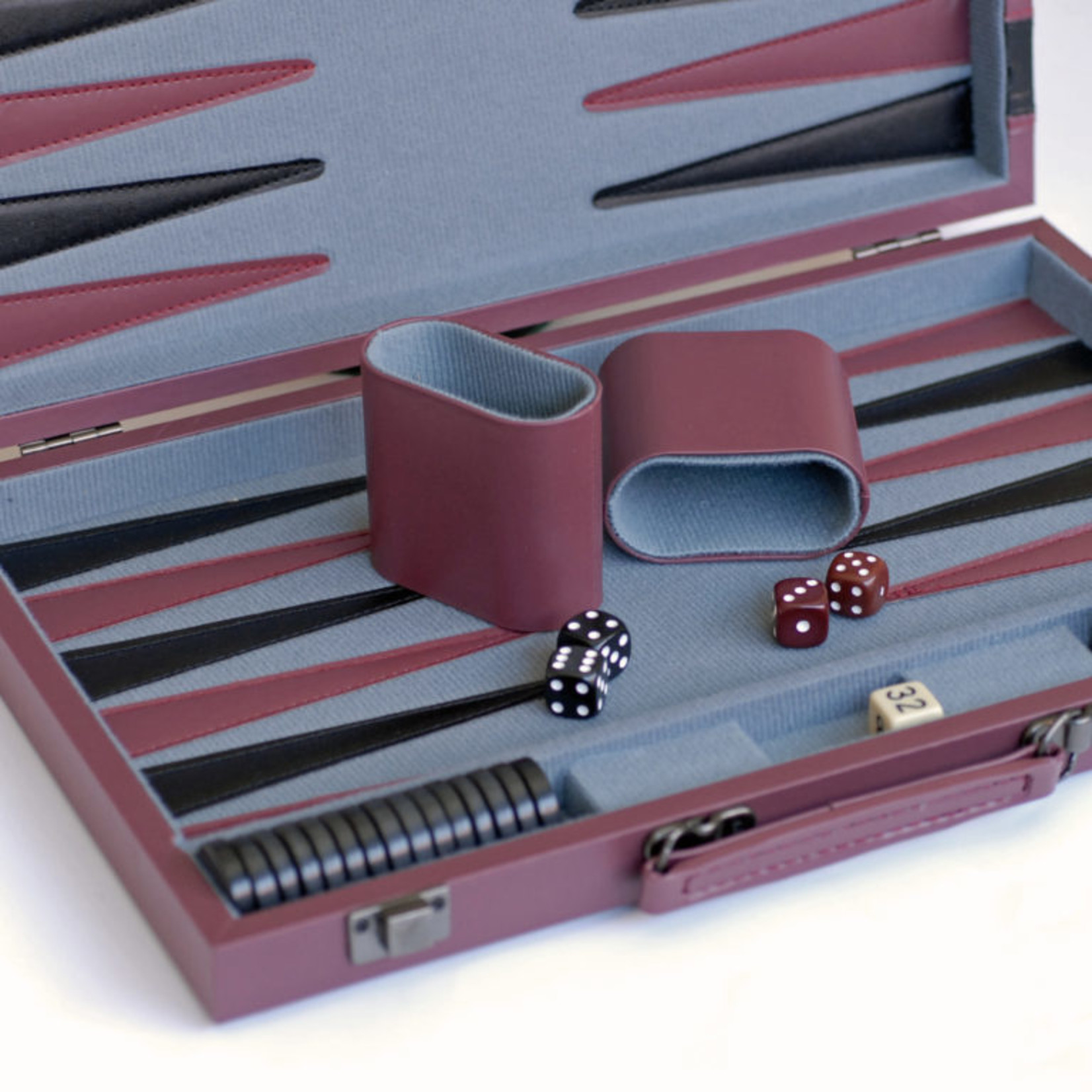 Wood Expressions Backgammon 18" Burgundy - Black Stripe