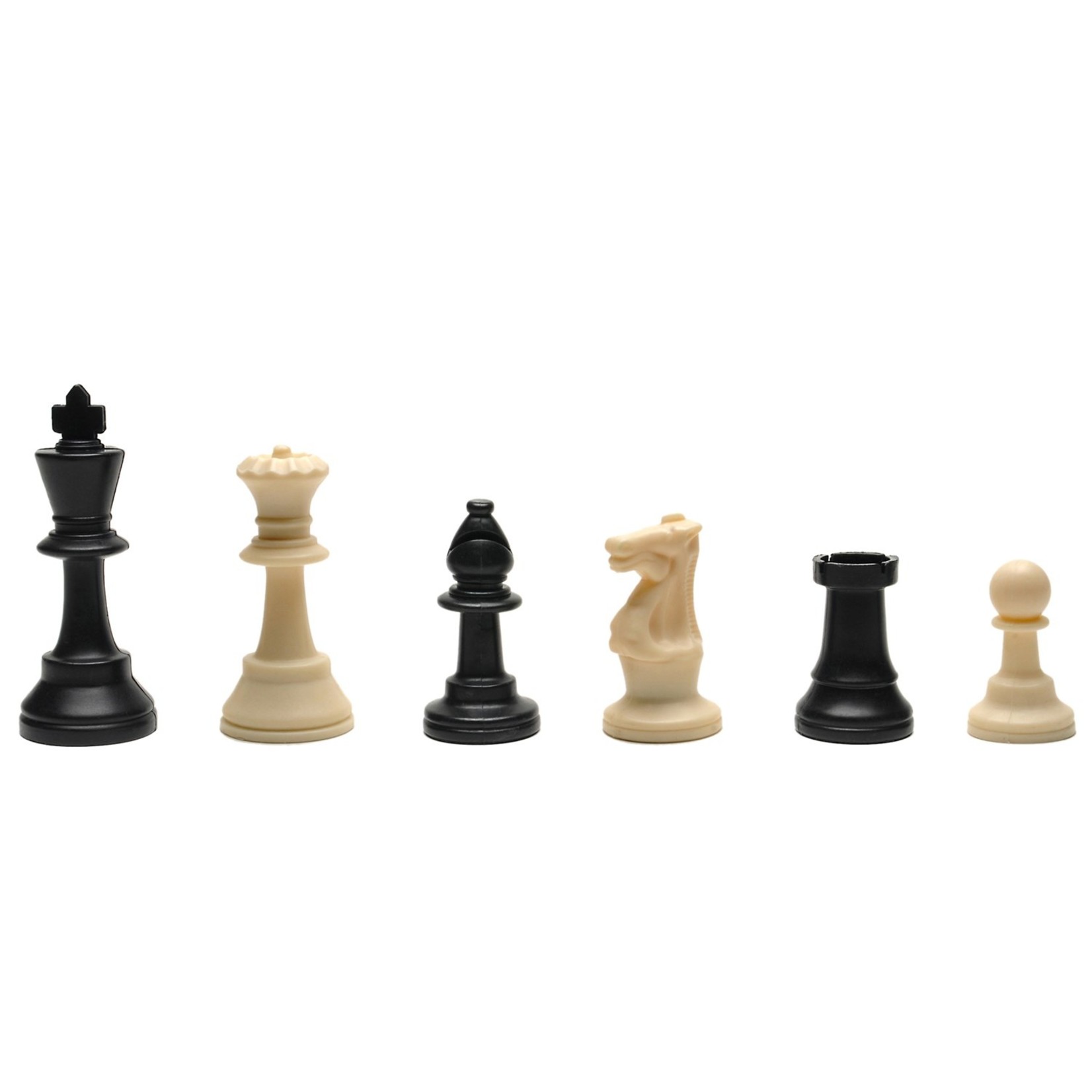 Wood Expressions Staunton Chessmen – Heavy Weighted Black & Cream  3.75" King
