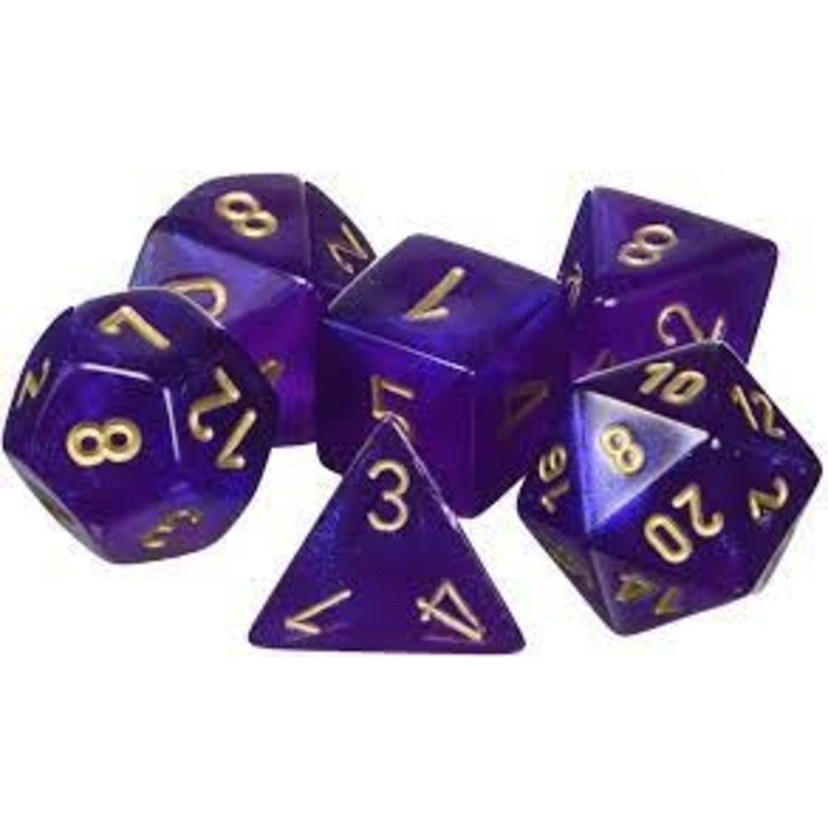 Chessex 27587 Borealis Royal Purple with Gold 7-Set