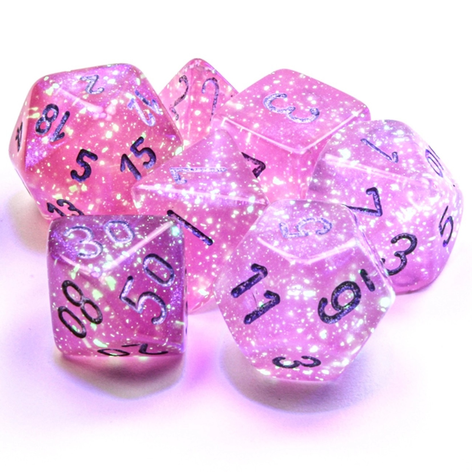 Chessex 27584 Borealis Pink with Silver 7-Set