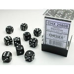 Opaque Black with White 12mm D6-Set