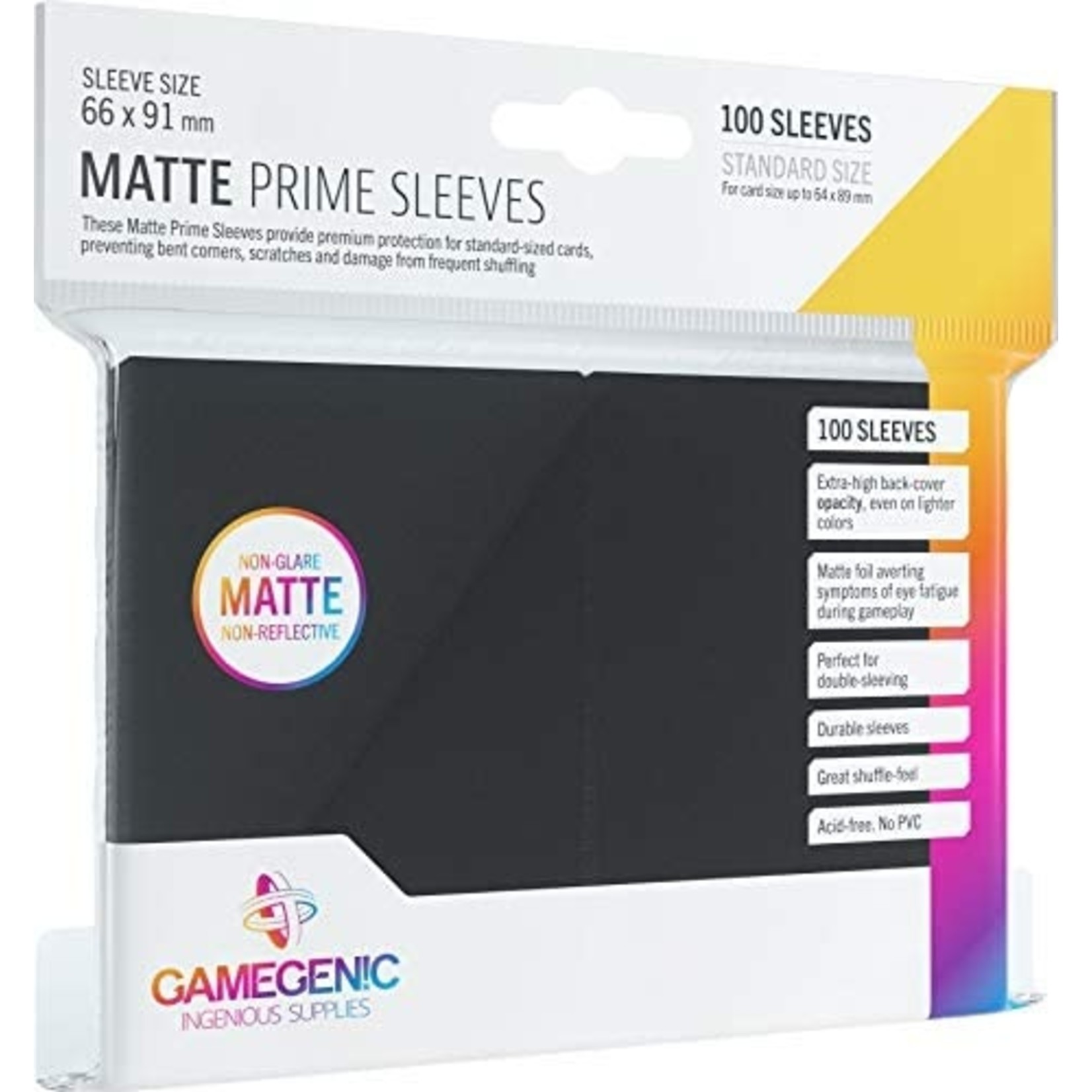 Matte Prime Card Sleeves: Black 66x91