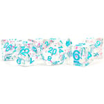 Metallic Dice Games Confetti Pink-Blue with Blue 7-Set