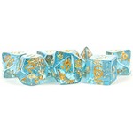 Metallic Dice Games Foil Blue-Gold with Gold 7-Set