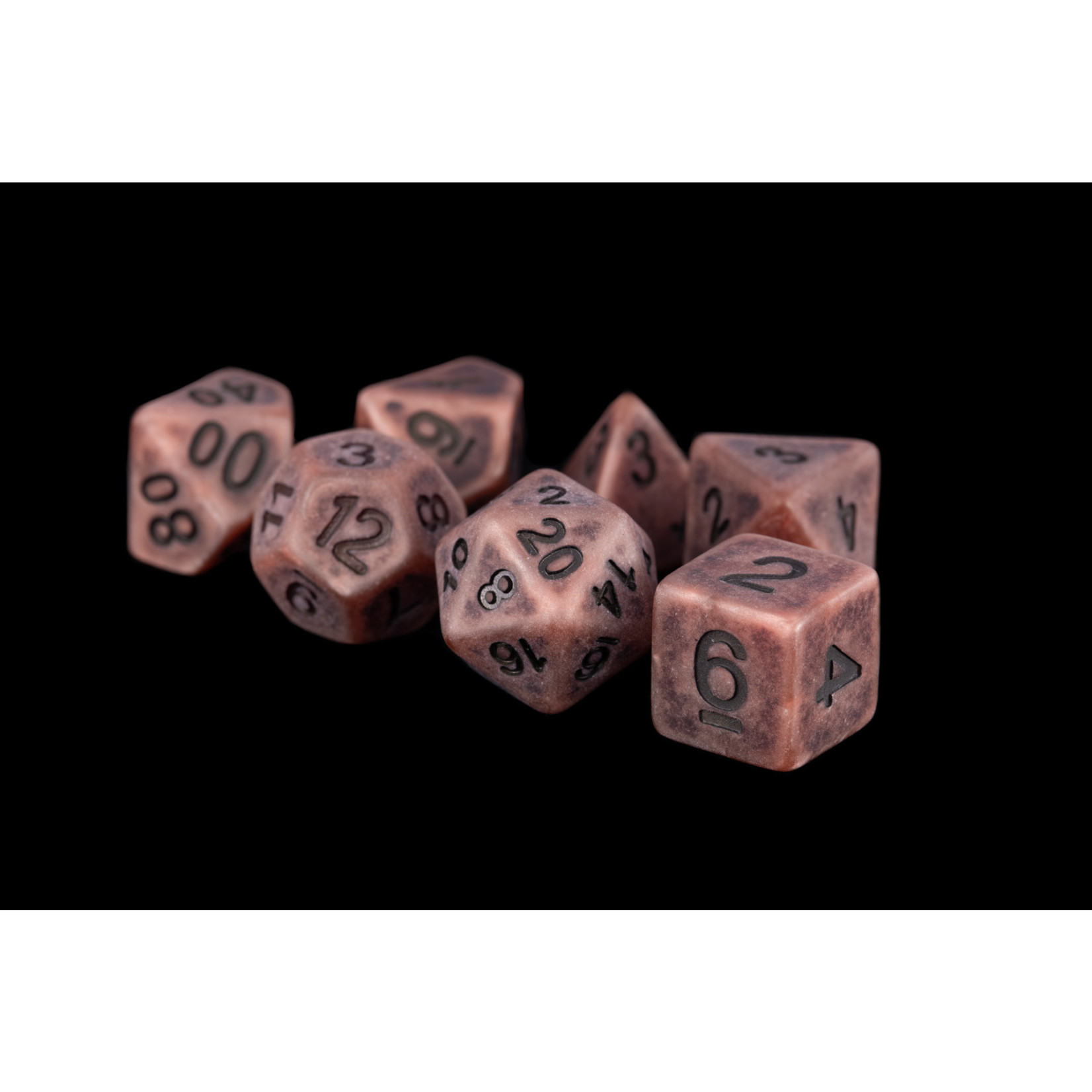 Metallic Dice Games 697 Ancient Copper with Black 7-Set