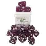 Sirius Dice Translucent Dark Purple with White 15-Set