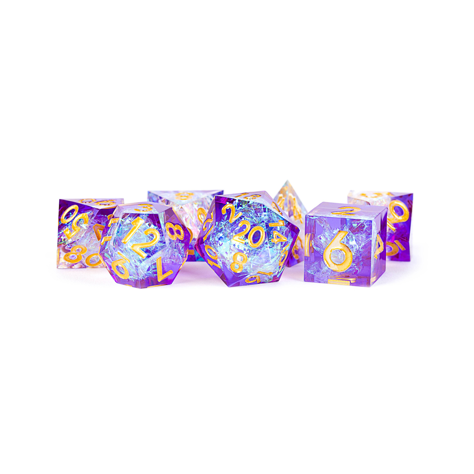 Fanroll by Metallic Dice Games Hand Crafted Sharp Dice - Royal Geode