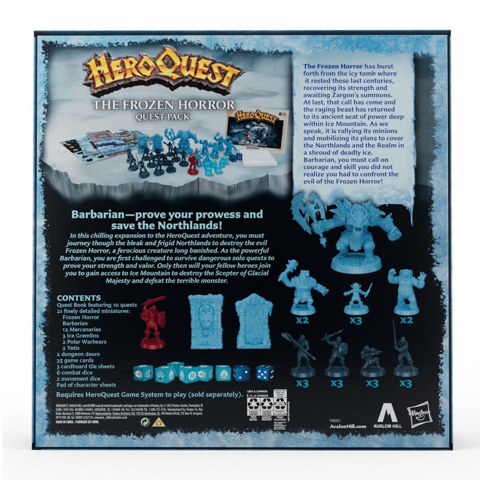 HeroQuest 2021 and Frozen Horror box inserts by ATree