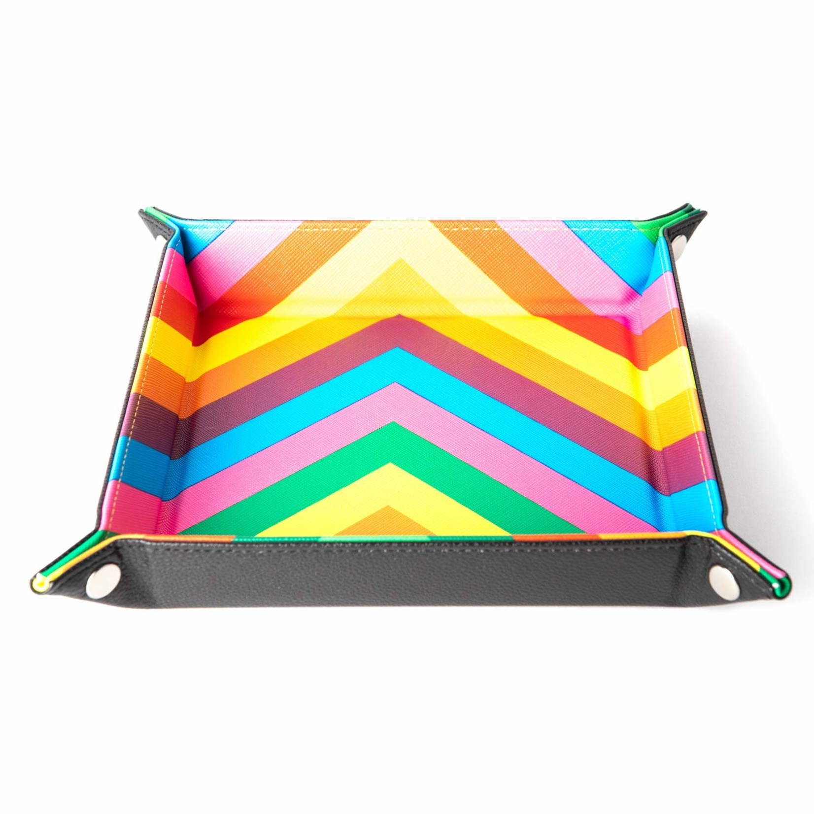 Fanroll by Metallic Dice Games Leather Folding Dice Tray: 10x10 Rainbow
