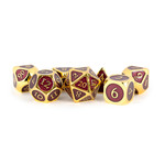 Fanroll by Metallic Dice Games Gold with Purple Enamel 16mm Metal 7-Set