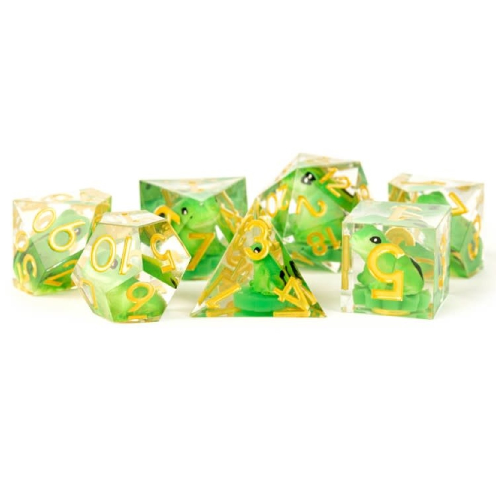 Fanroll by Metallic Dice Games Hand Crafted Sharp Dice - Frog