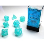 Chessex Frosted Teal with White 7-Set