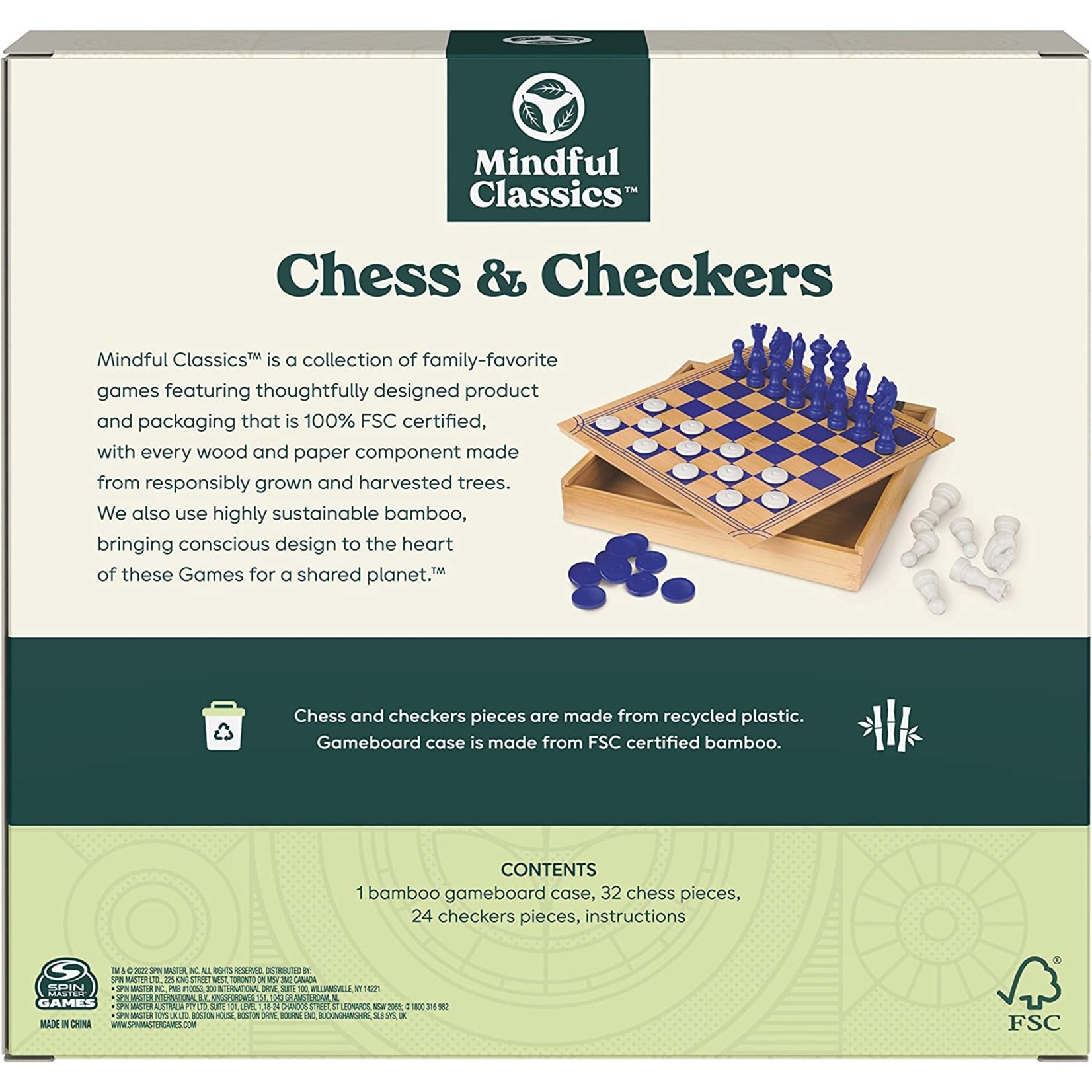 Spinmaster Chess Checkers  (Mindful Classics)